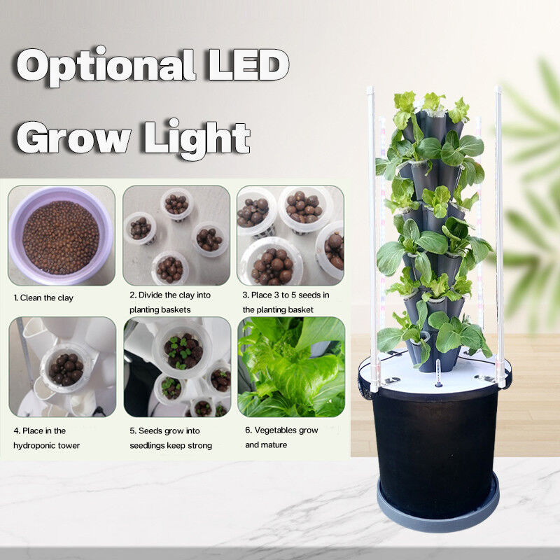 استخدام منزلي حديقة بتال نظام زراعة البرج الهيدروبونيكي 6/8/10 طبقات ضوء LED اختيارية